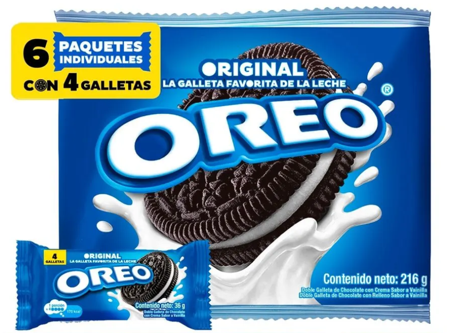 Galleta Nabisco Oreo Regular 6 Unds - 216 g